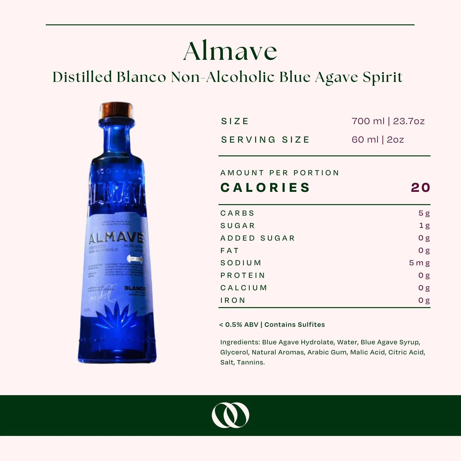 Almave Distilled Blanco Non-Alcoholic Blue Agave Spirit - Image 3