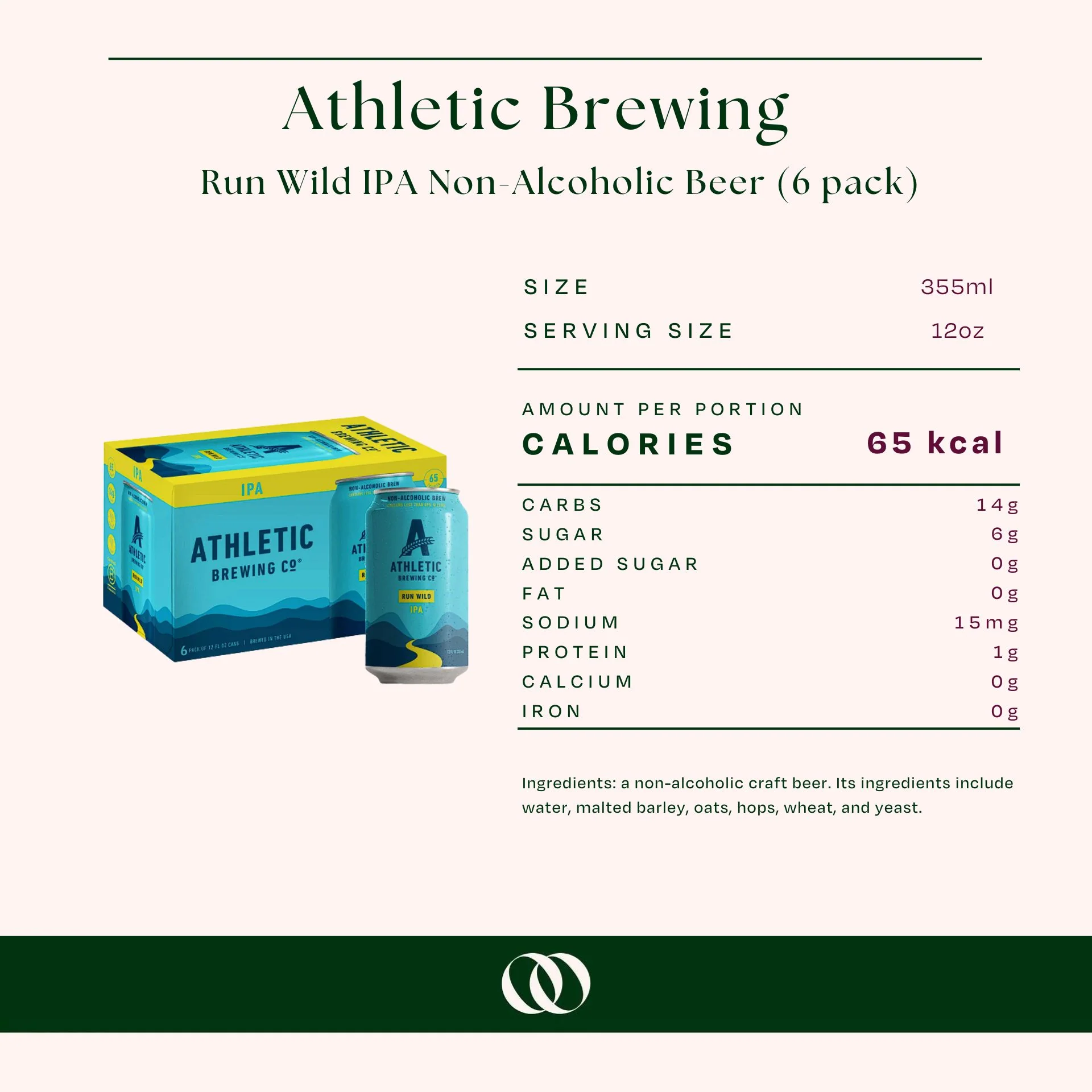 Athletic Brewing Run Wild IPA Non-Alcoholic Beer (6 pack) - Image 3
