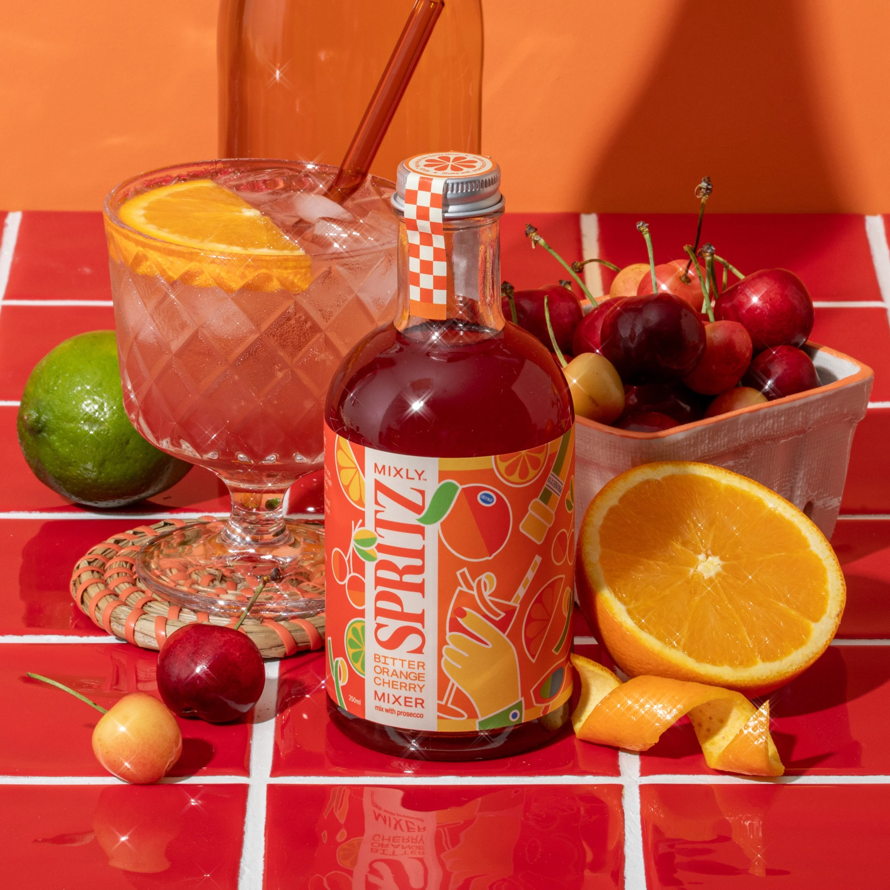 Mixly Cocktail Co - Bitter Orange Cherry Spritz | Non Alcoholic Cocktail & Mocktail Mixer - Image 2