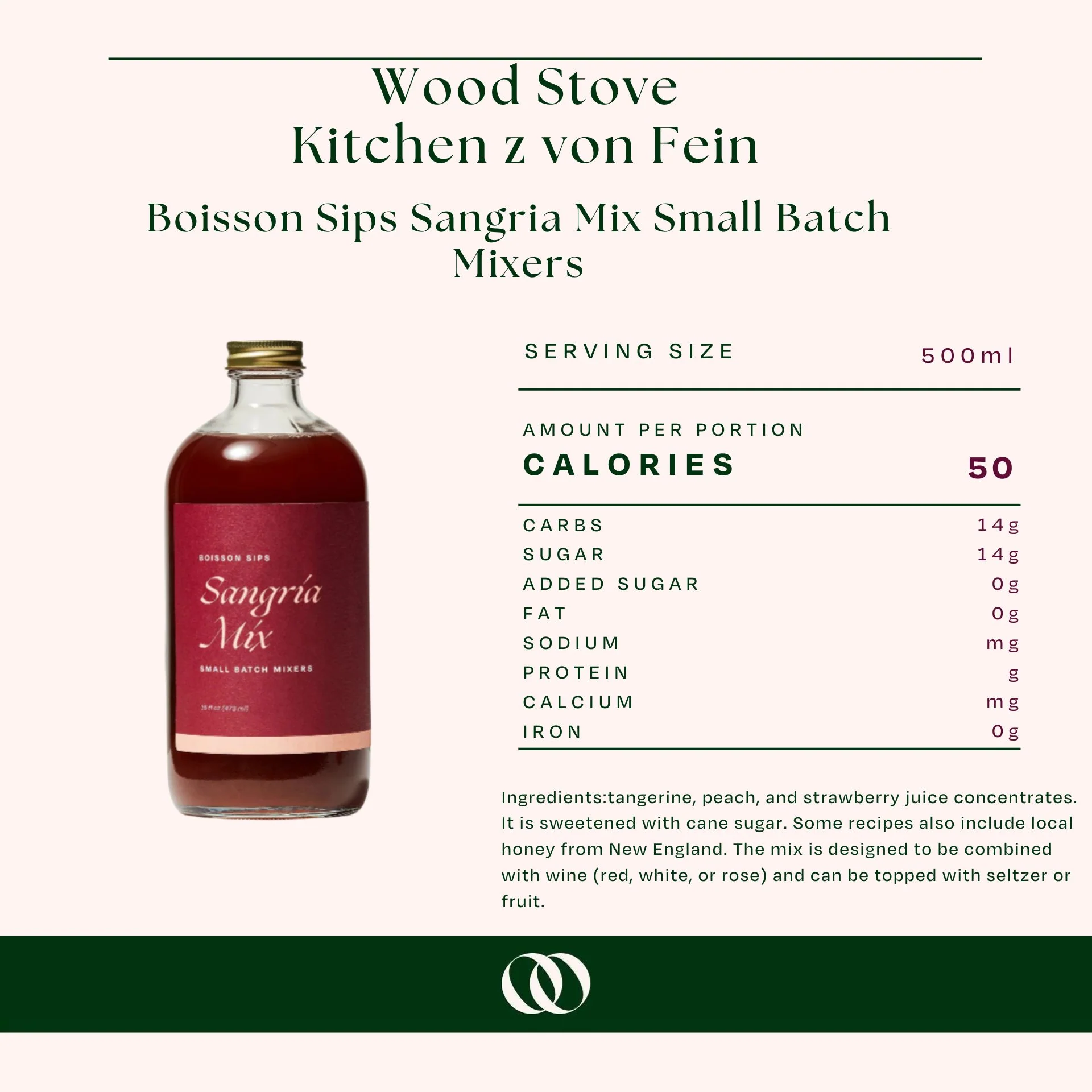 Wood Stove Kitchen - Boisson Sips Sangria Mix Small Batch Mixers - Image 3