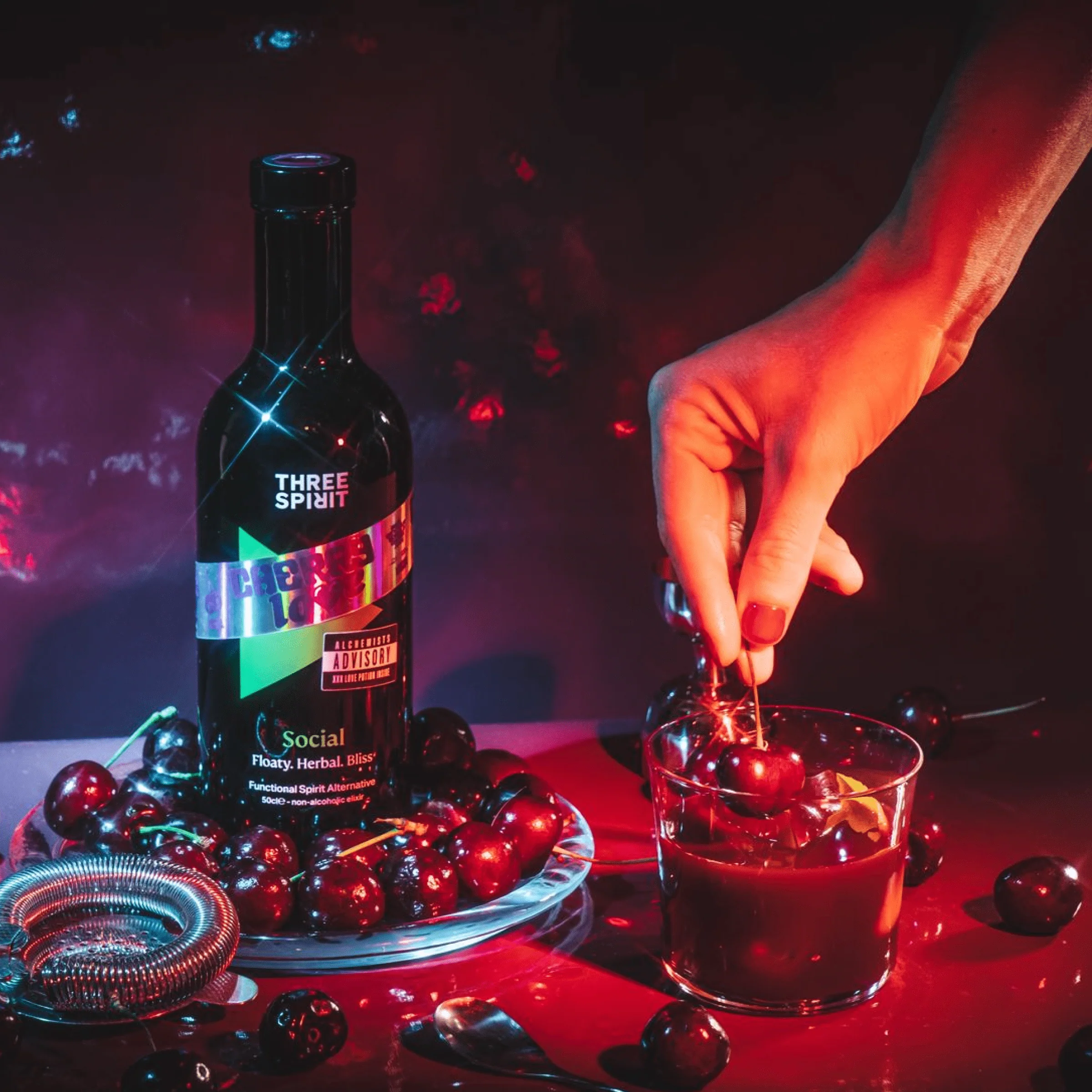 Three Spirit - Cherry Love Social XXX - Non-Alcoholic Botanical Elixir - LIMITED EDITION - Image 4