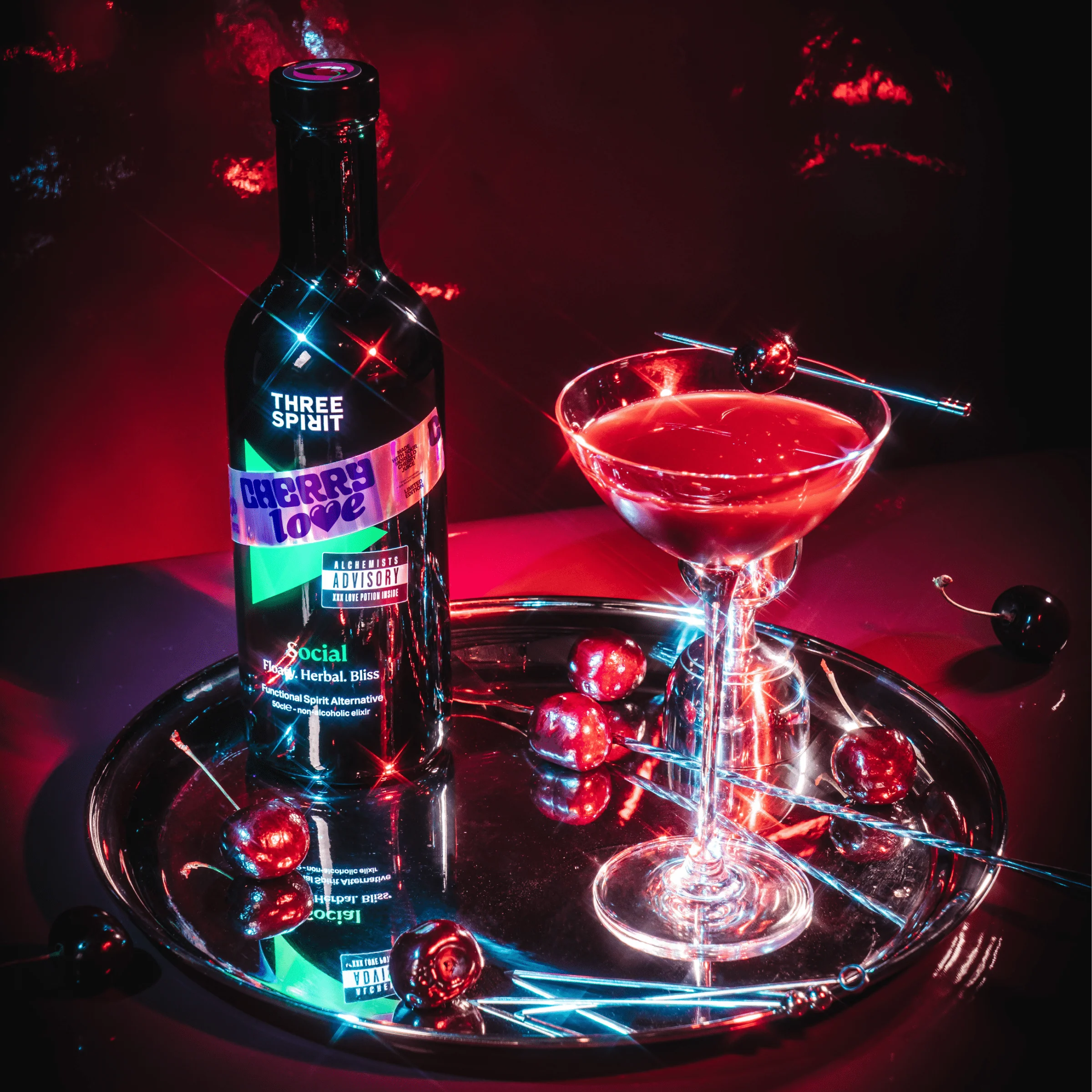 Three Spirit - Cherry Love Social XXX - Non-Alcoholic Botanical Elixir - LIMITED EDITION - Image 5