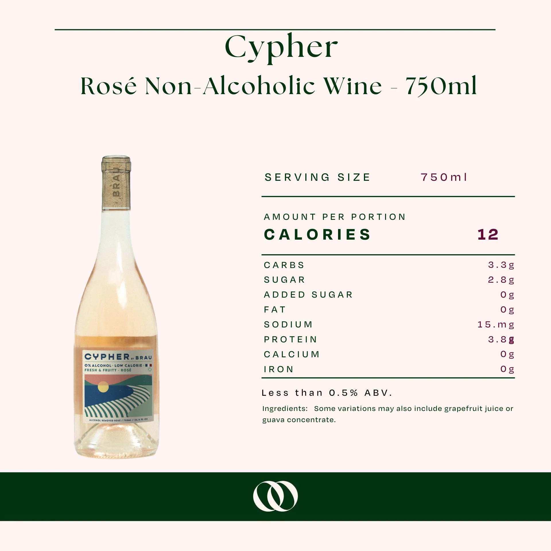 Cypher - Rosé Non-Alcoholic Wine - 750ml - Image 3