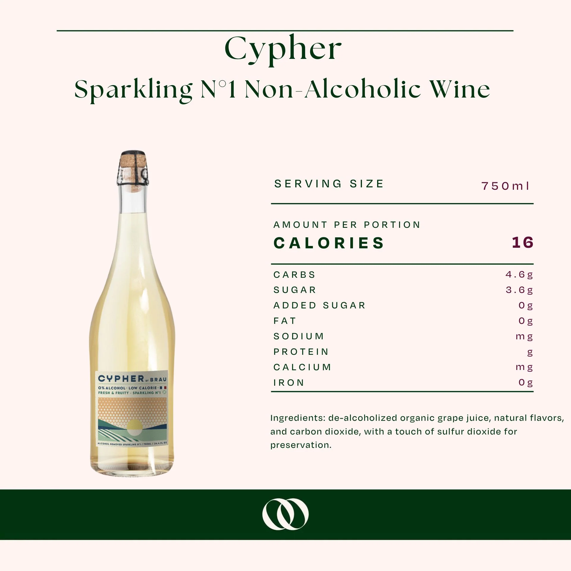 Cypher - Sparkling N°1 Non-Alcoholic Wine - 750ml - Image 3