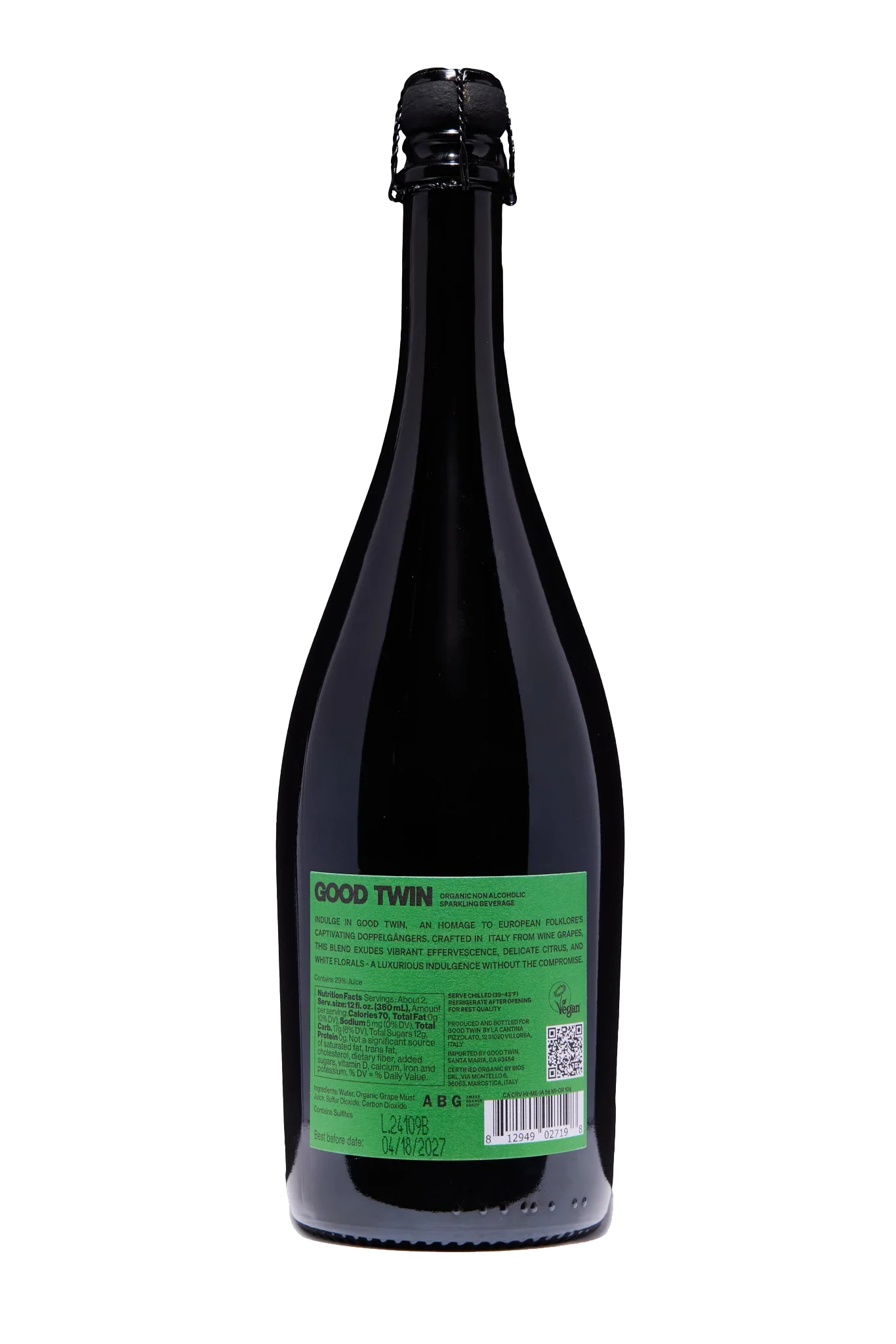 Good Twin - Non Alcoholic Prosecco 750ml - Image 2