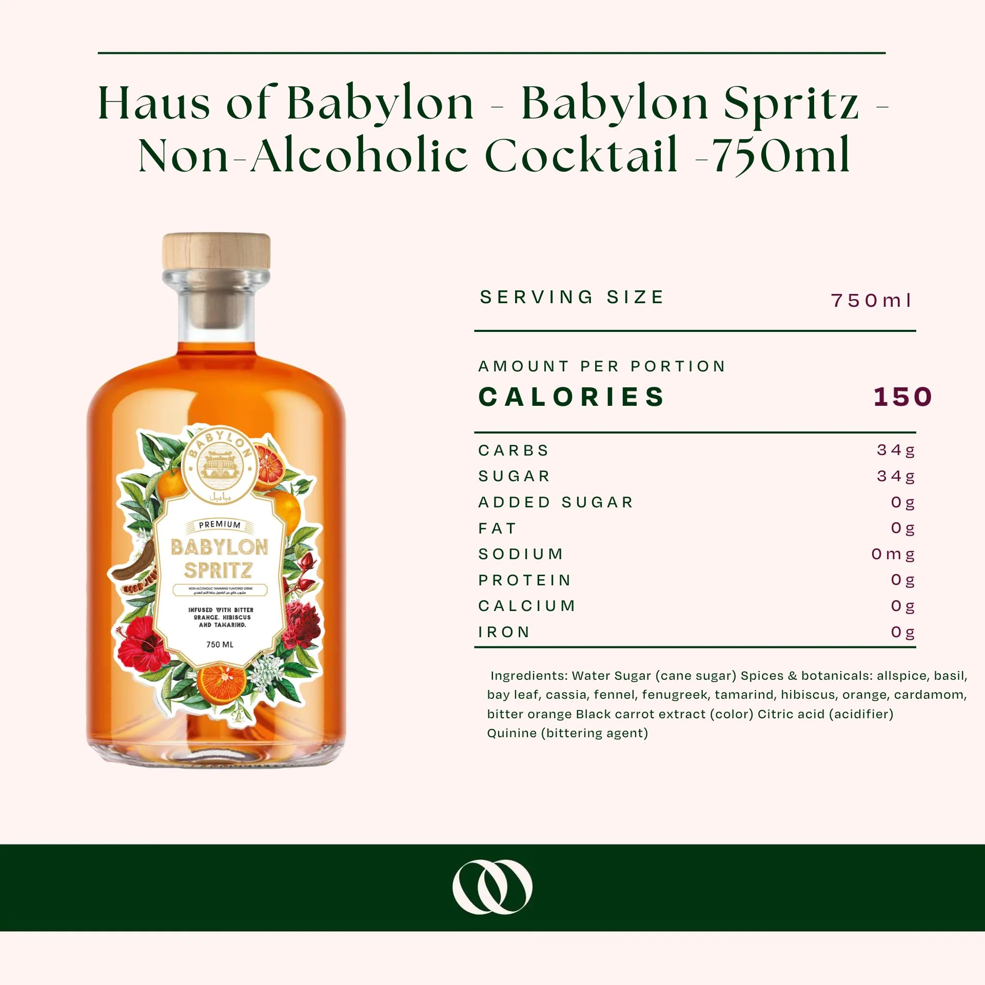 Haus of Babylon - Babylon Spritz - Non-Alcoholic Cocktail -750ml - Image 3