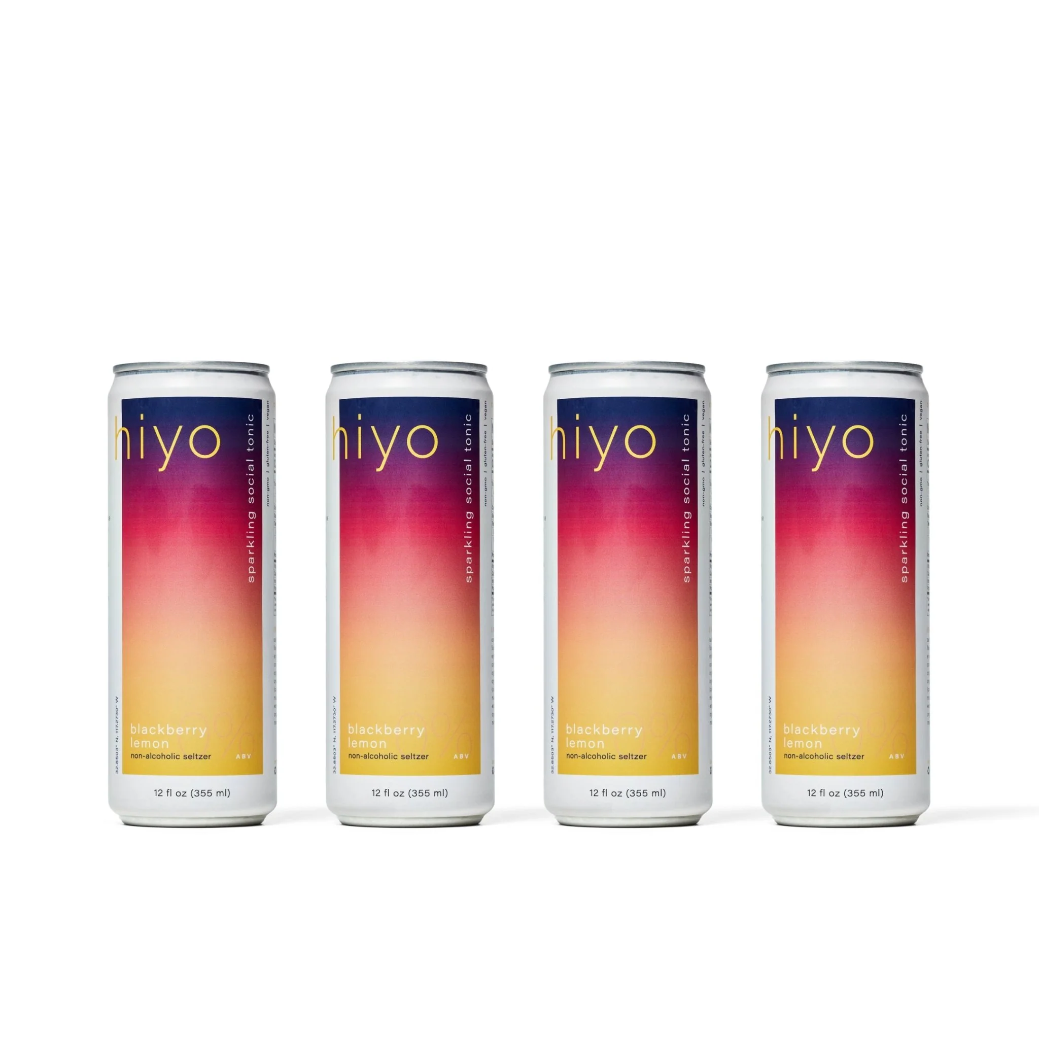 Hiyo Blackberry Lemon Non-Alcoholic Sparkling Social Tonic (4 pack)