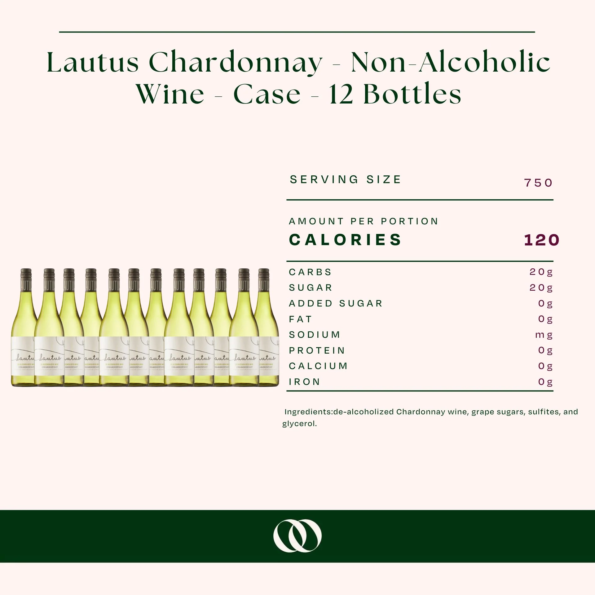 Lautus Chardonnay - Non-Alcoholic Wine - Case - 12 Bottles - Image 3