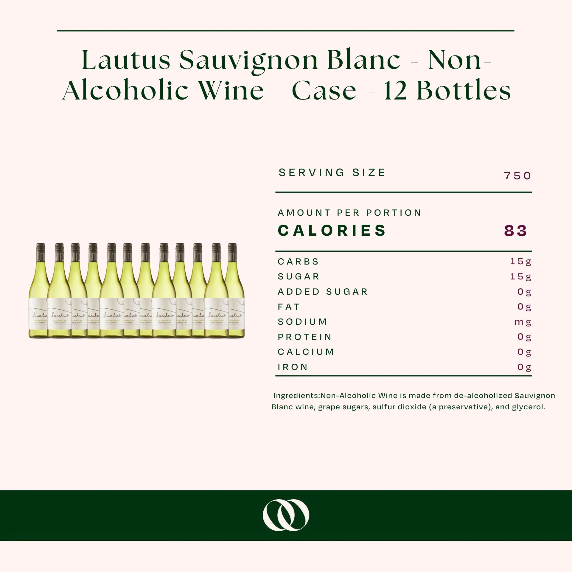Lautus Sauvignon Blanc - Non-Alcoholic Wine - Case - 12 Bottles - Image 3