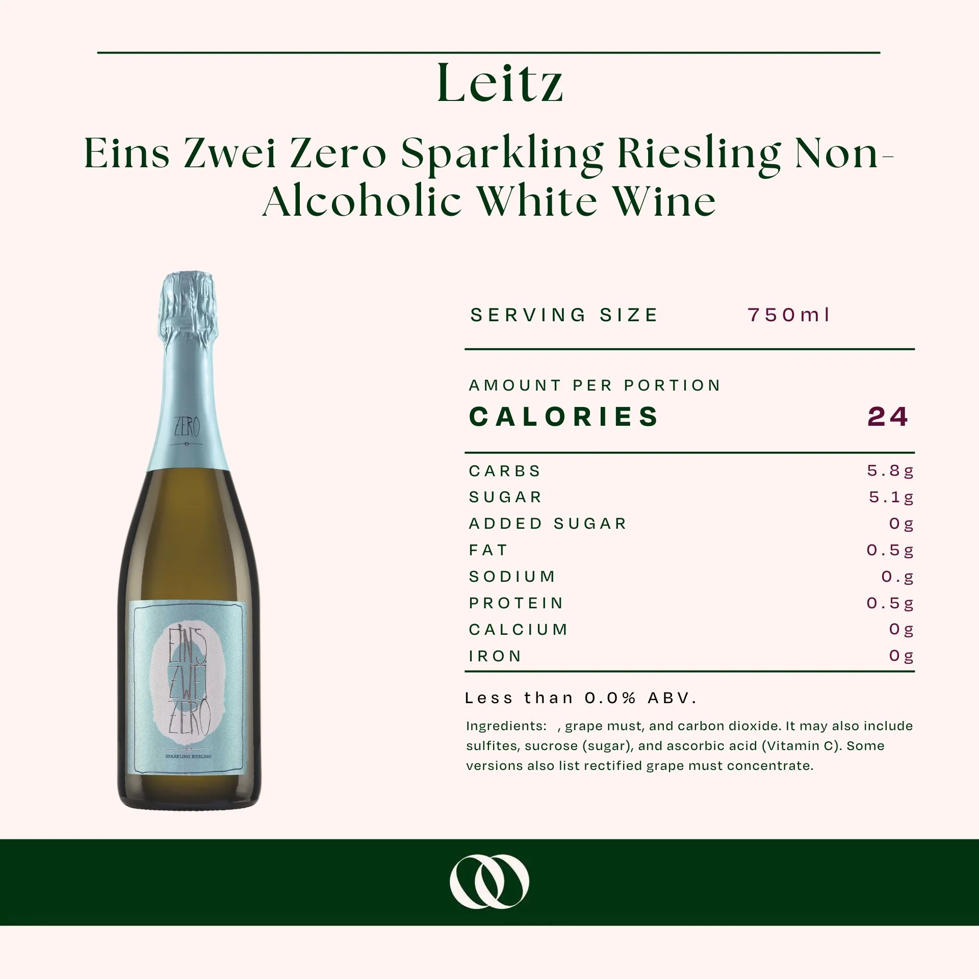 Leitz - Eins Zwei Zero Sparkling Riesling Non-Alcoholic White Wine - Image 3