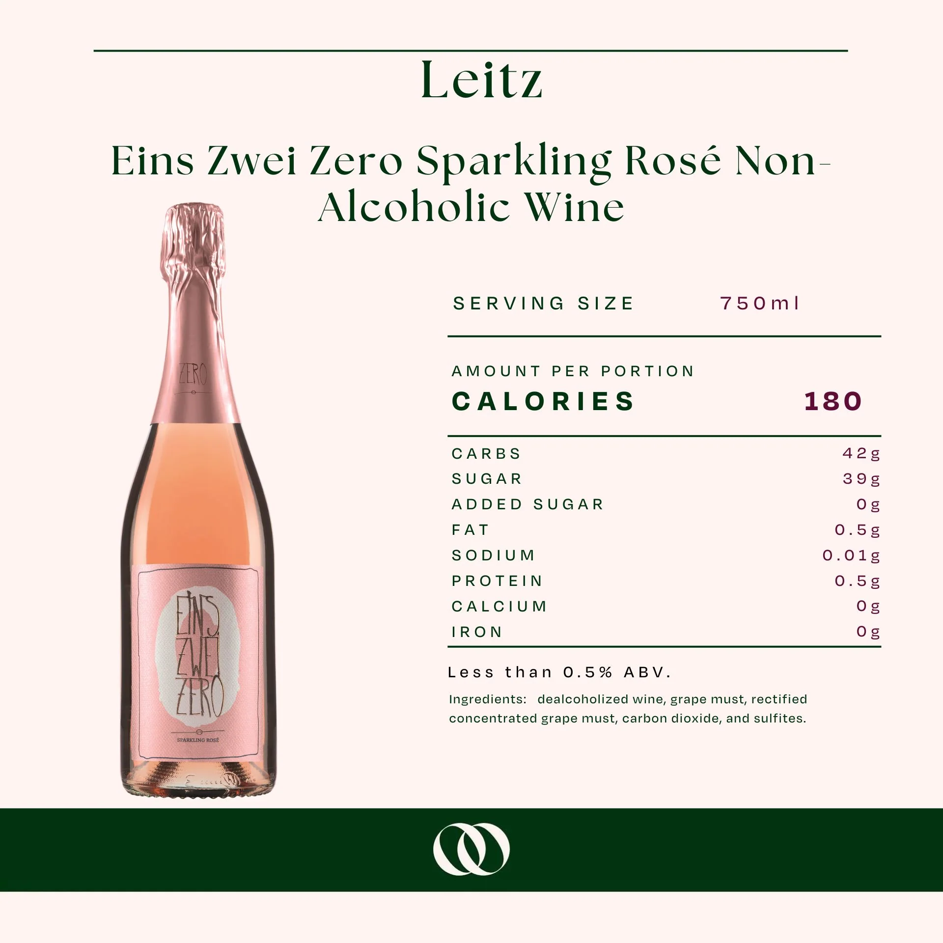 Leitz - Eins Zwei Zero Sparkling Rosé Non-Alcoholic Wine - Image 3