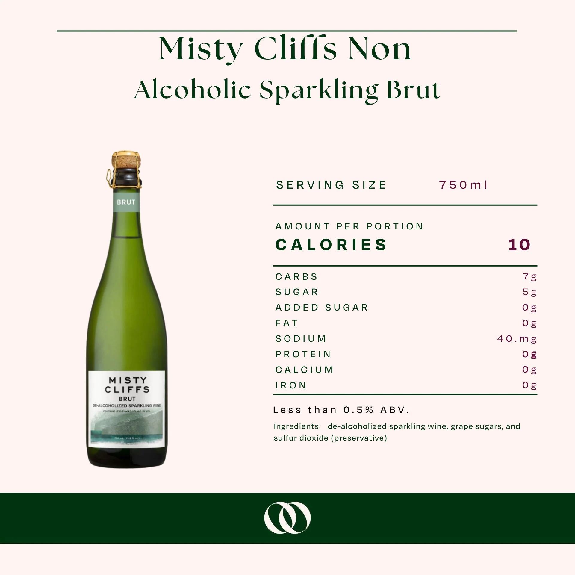 Misty Cliffs Non-Alcoholic Sparkling Brut - Image 3