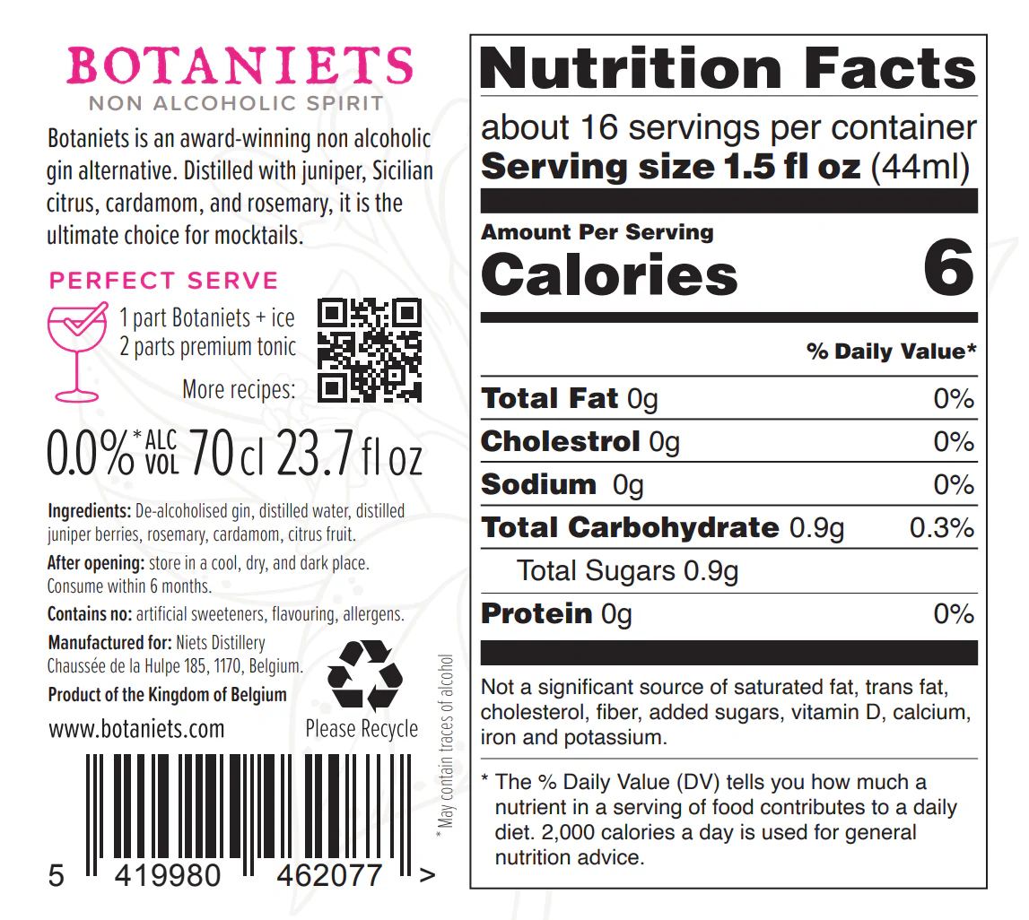 NietsCo Botaniets Original Non-Alcoholic Gin 700ml - Image 2