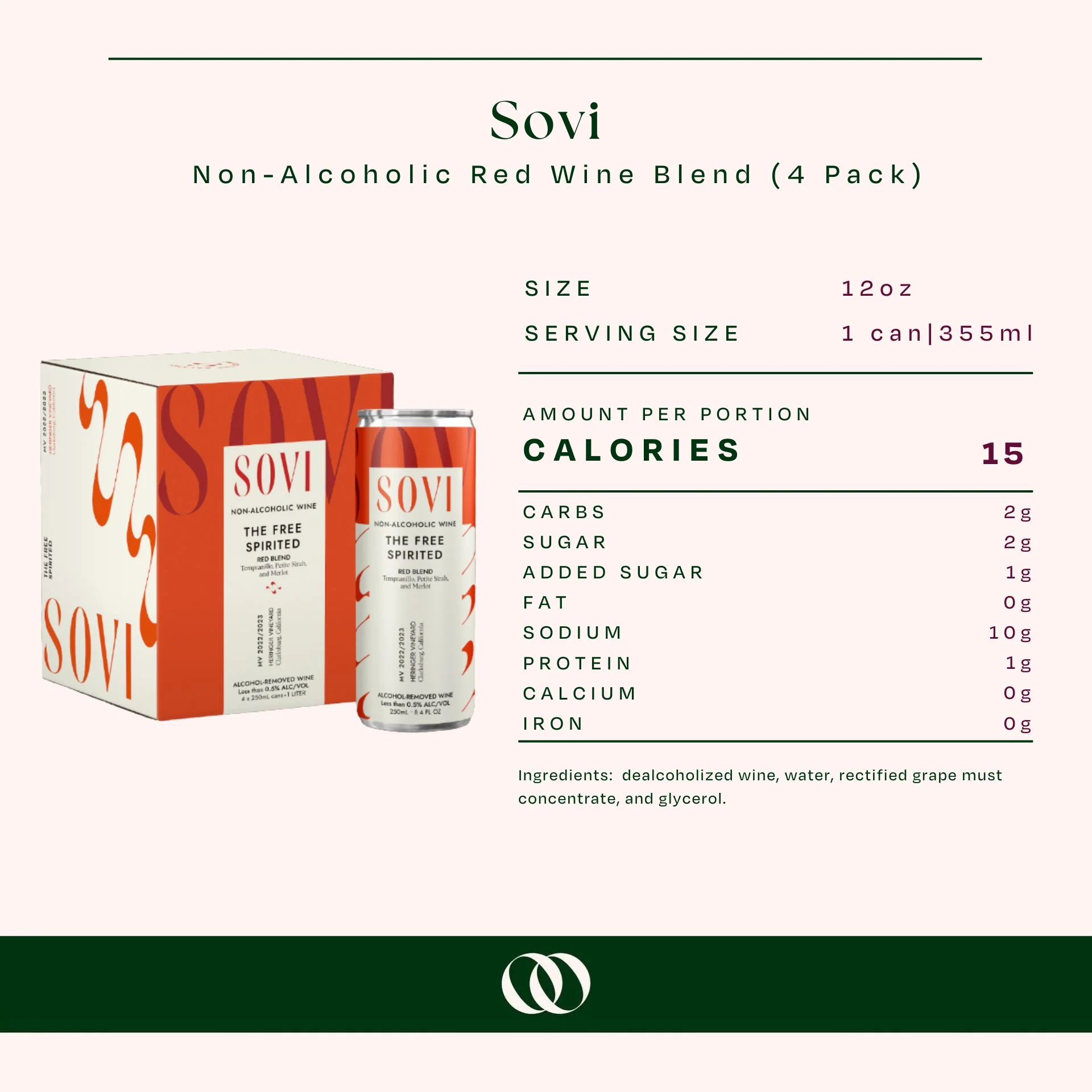 Sovi Non-Alcoholic Red Wine Blend (4 pack) - Image 3