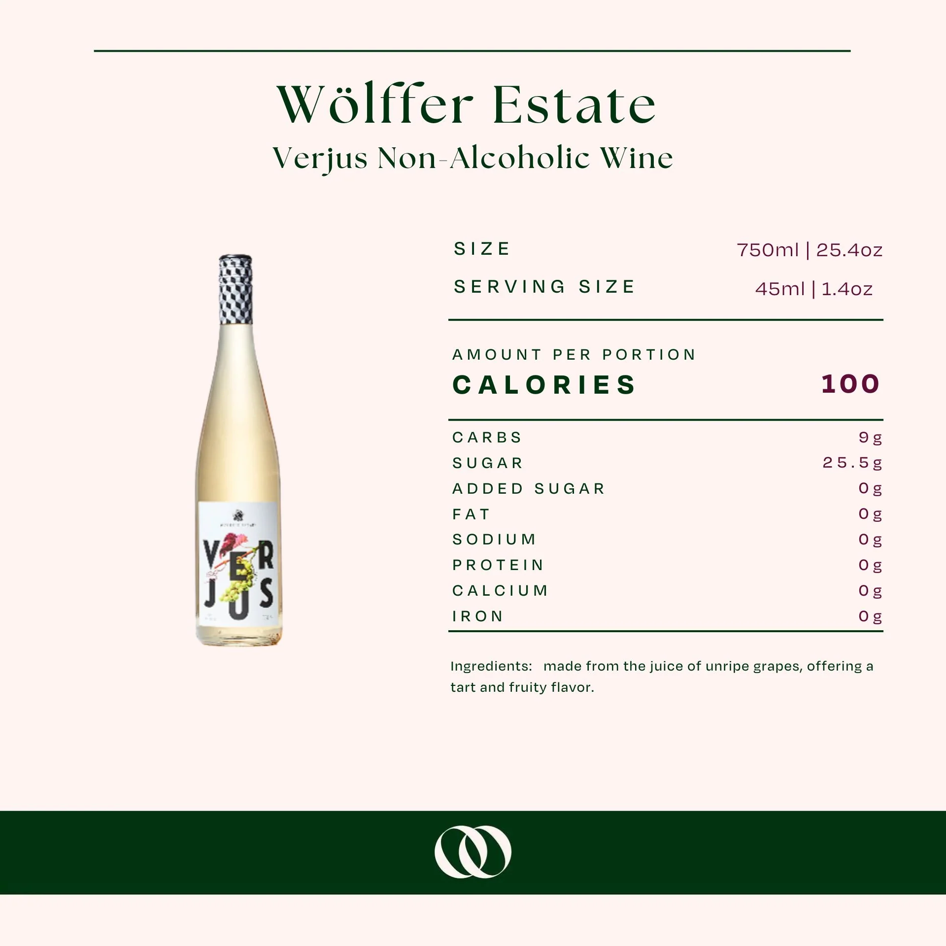Wölffer Estate Verjus Non-Alcoholic Wine - Image 3