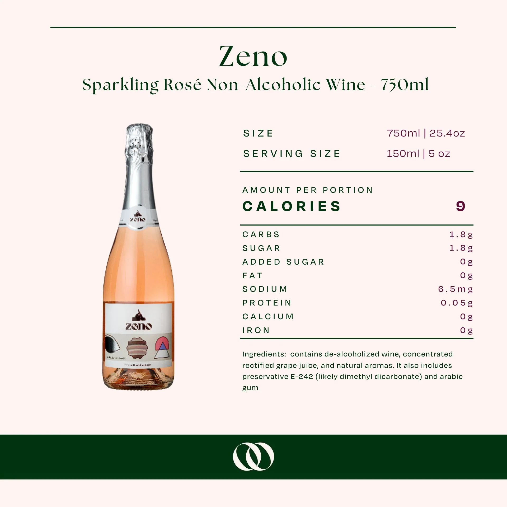 ZENO Alcohol Liberated Sparkling Rosé NV - Case (12 Bottles) - Image 3