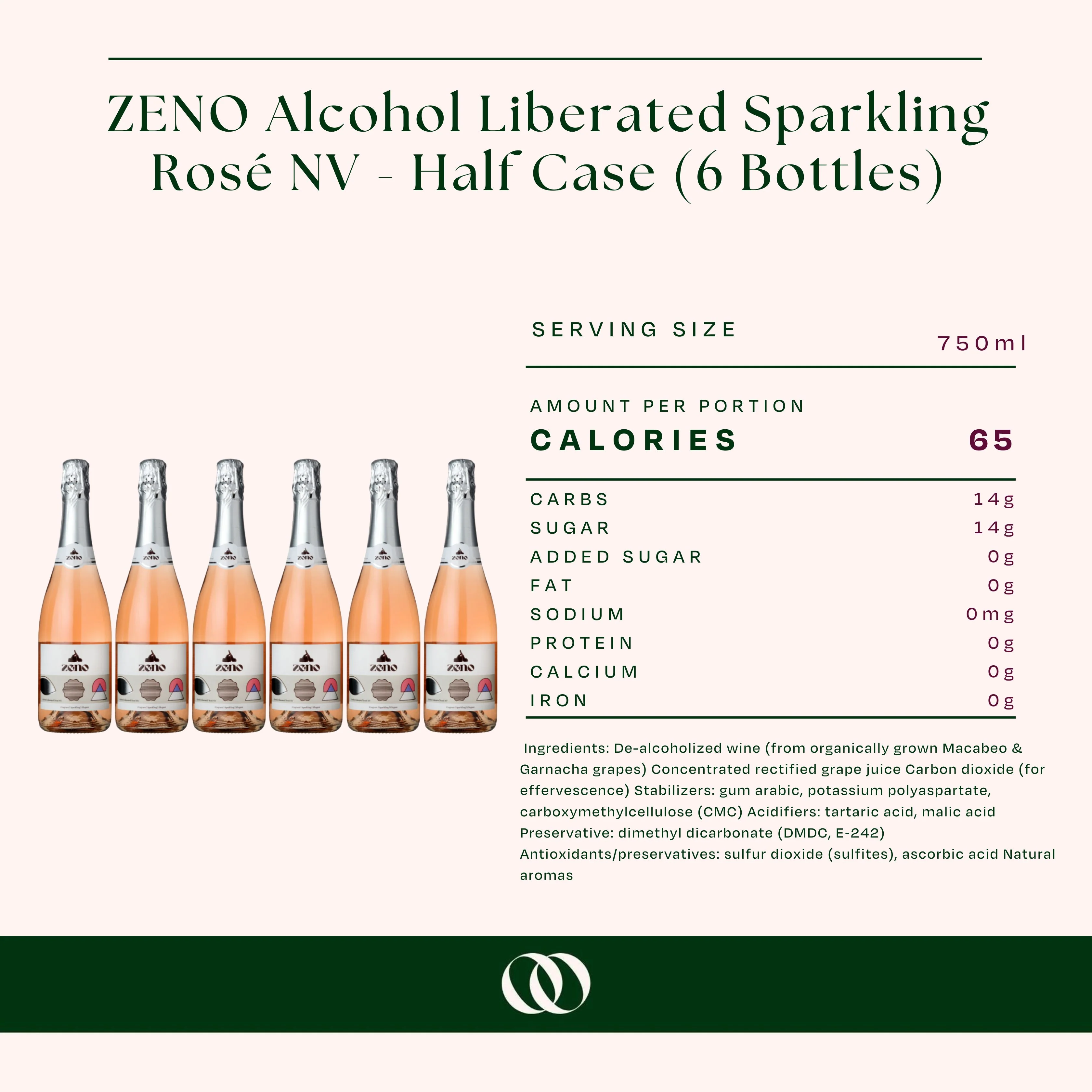 ZENO Alcohol Liberated Sparkling Rosé NV - Half Case (6 Bottles) - Image 3